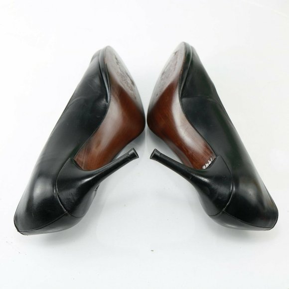 Stuart Weitzman Dress Pump Size 9.5 Black Leather Classic Stiletto High Heel - Picture 8 of 11